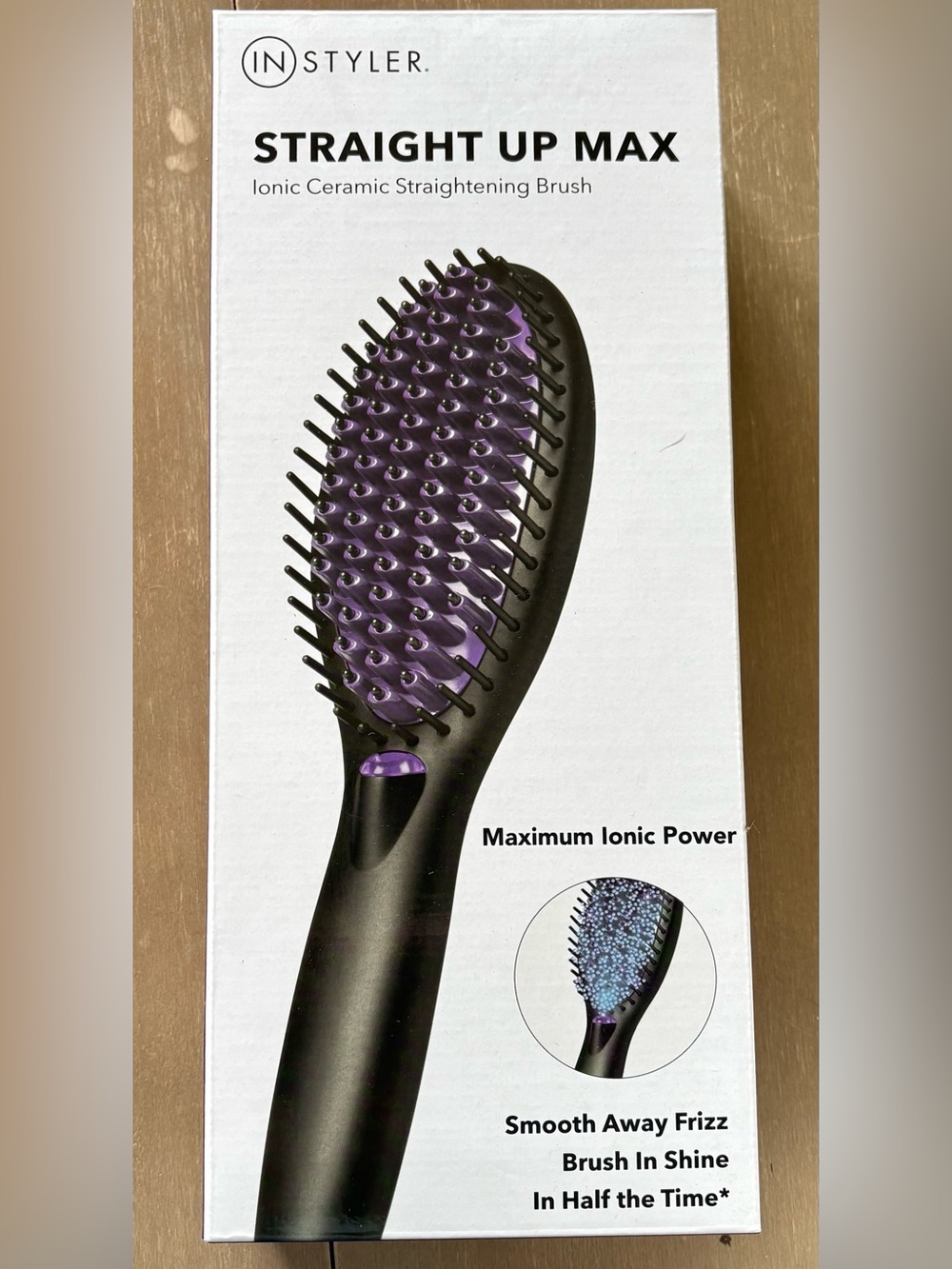 INSTYLER Straight Up Max Ionic Ceramic Straightening Brush NWT